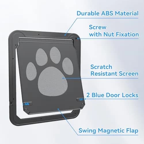 NAMSAN Small Cat Screen Door with Magnetic Flap & Lock - 8.25x10.4 Inch Flap, Black | Secure Pet Access for Screen Doors thumbnail 4