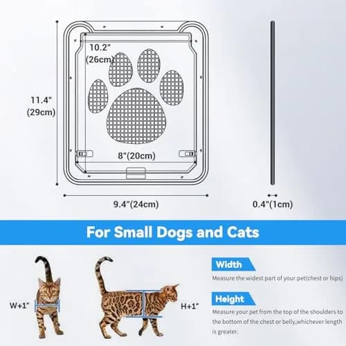 NAMSAN Small Cat Screen Door with Magnetic Flap & Lock - 8.25x10.4 Inch Flap, Black | Secure Pet Access for Screen Doors thumbnail 6