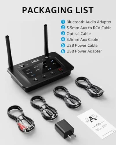 1Mii B03 Bluetooth 5.3 Transmitter Receiver for TV Home Stereo | Long Range, aptX HD & Dual Link thumbnail 8
