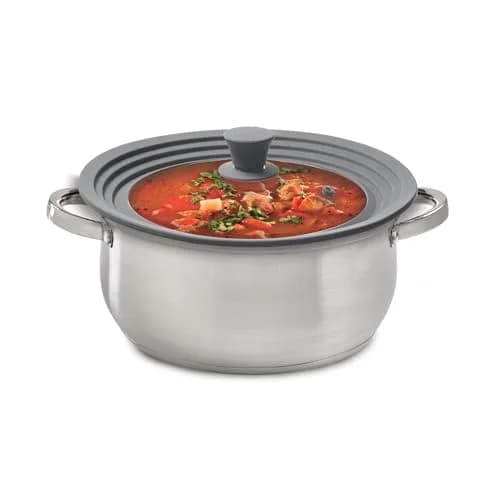HIC Harold Import Co. Universal Pot Lid Microwave Cover 11 inches | Tempered Glass & Silicone, Fits 8.5-11.5 inch Bowls & Pots thumbnail 3