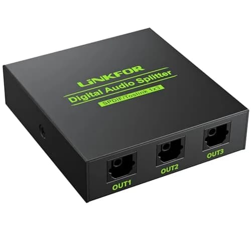 LiNKFOR Digital Optical Audio 1x3 Splitter | Supports 5.1CH Dolby-AC3 DTS, Aluminum Alloy, 40m Optical Fiber thumbnail 7