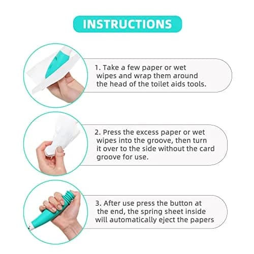 Fanwer Long Reach Comfort Wipe Toilet Aid | Extends Reach Over 15 Inches for Wiping thumbnail 3