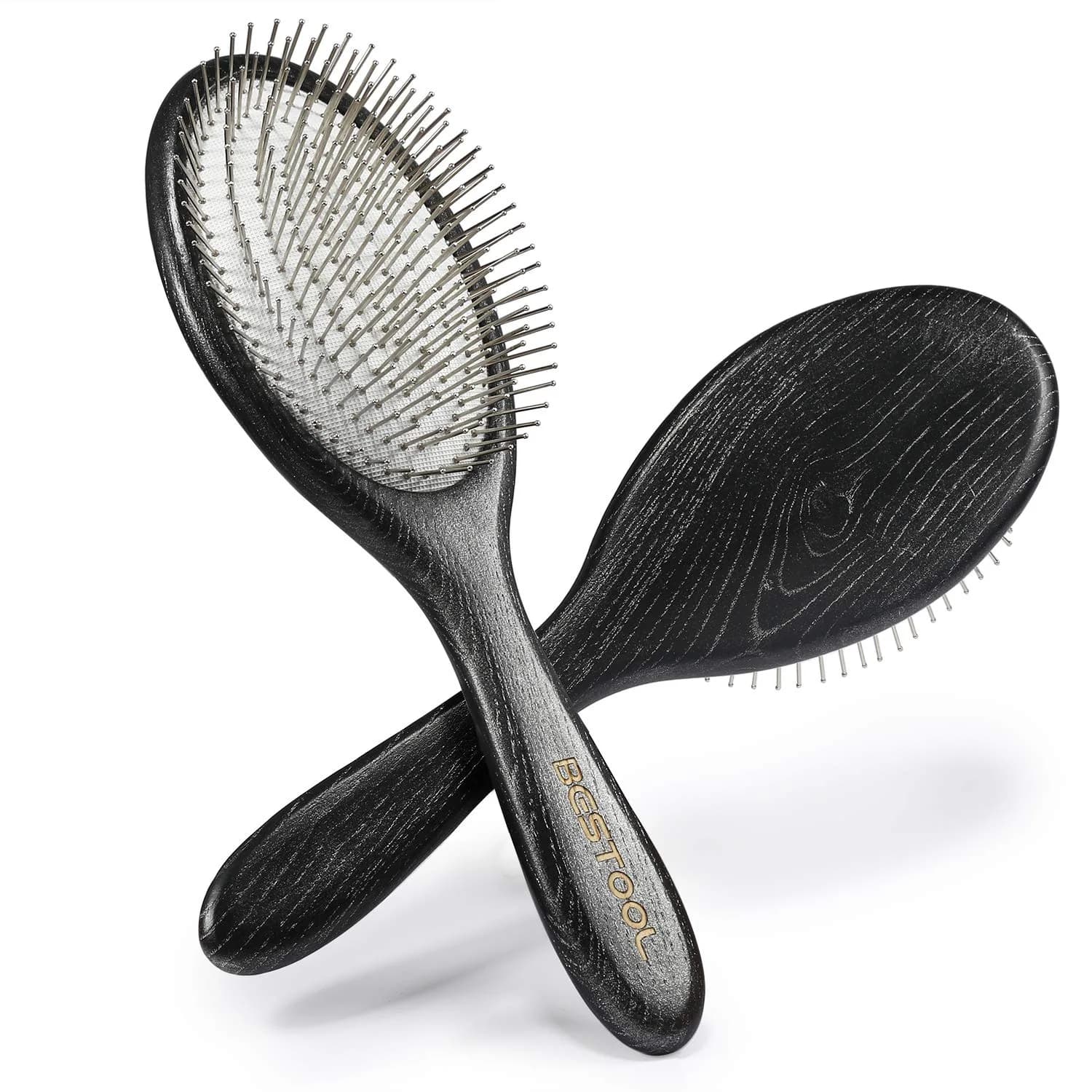 BESTOOL Hair Brush, Paddle Detangler with Metal Bristles | All Hair Types Wet & Dry