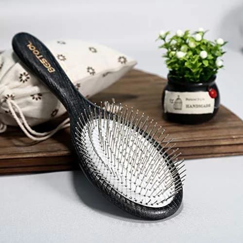 BESTOOL Hair Brush, Paddle Detangler with Metal Bristles | All Hair Types Wet & Dry thumbnail 9