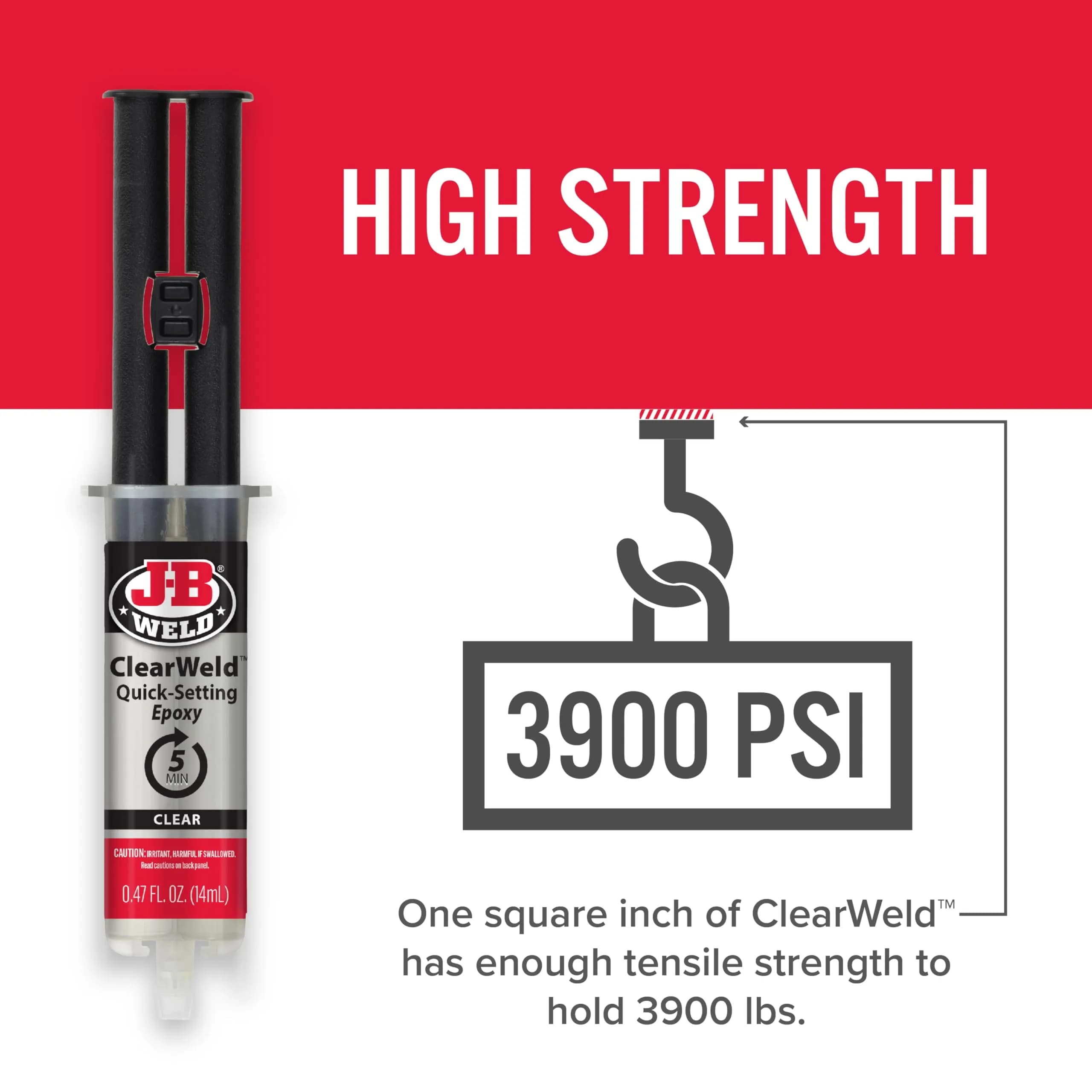 J-B Weld ClearWeld 5 Minute Epoxy 14ml (0.47 Fl Oz) | Bonds Metal, Tile, Plastic, Ceramic, Glass, Wood - view 5