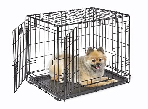 MidWest Homes for Pets Double Door iCrate Starter Kit, 24-inch Dog Crate Bundle for Small Breeds | Includes Cage, Pet Bed, 2 Bowls & Privacy Cover thumbnail 6