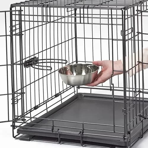 MidWest Homes for Pets Double Door iCrate Starter Kit, 24-inch Dog Crate Bundle for Small Breeds | Includes Cage, Pet Bed, 2 Bowls & Privacy Cover thumbnail 7