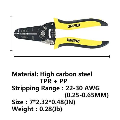DOWELL Wire Stripper Tool 22-30 AWG | Precision Cutting & Stripping for Electronics thumbnail 8