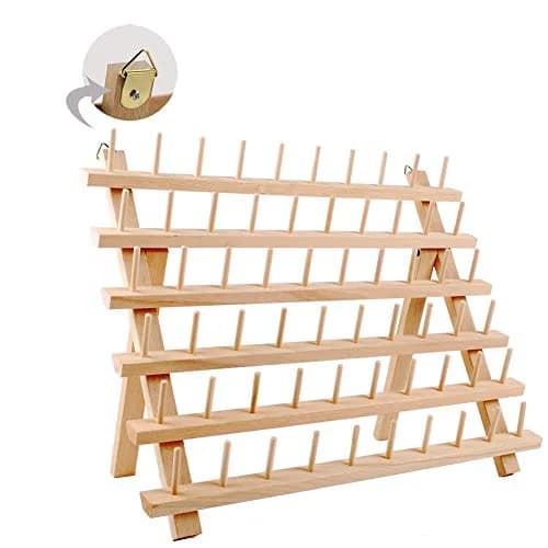 NW 60-Spools Wooden Thread Holder Sewing & Embroidery Organizer 15.74x12.59 inch | Space for 60 Spools thumbnail 5