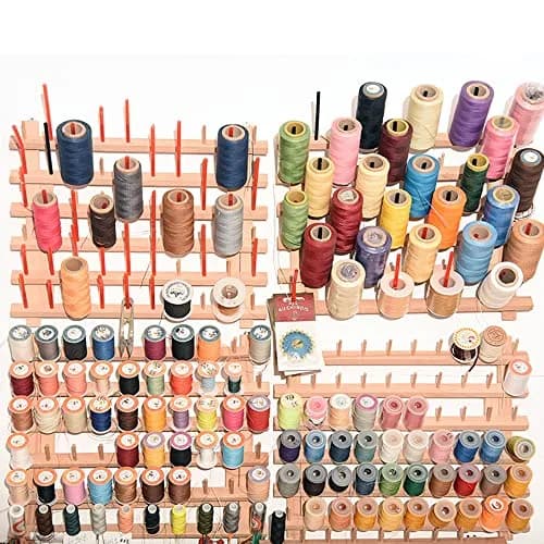 NW 60-Spools Wooden Thread Holder Sewing & Embroidery Organizer 15.74x12.59 inch | Space for 60 Spools thumbnail 4