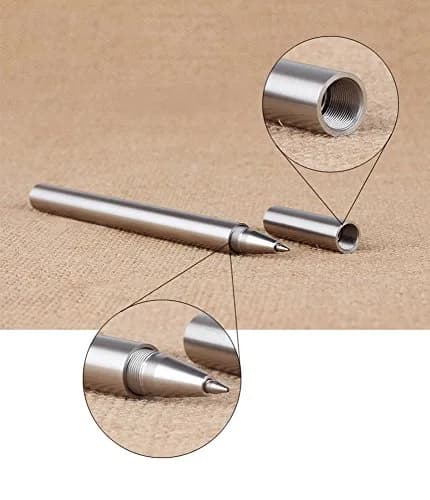 EKLOEN Ballpoint Stainless Steel Silver Pen, Fine Point, Black Ink | Elegant, Durable & Portable thumbnail 6