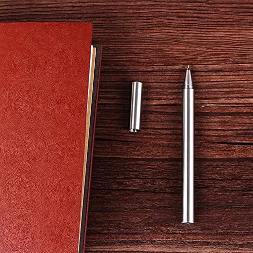EKLOEN Ballpoint Stainless Steel Silver Pen, Fine Point, Black Ink | Elegant, Durable & Portable thumbnail 2