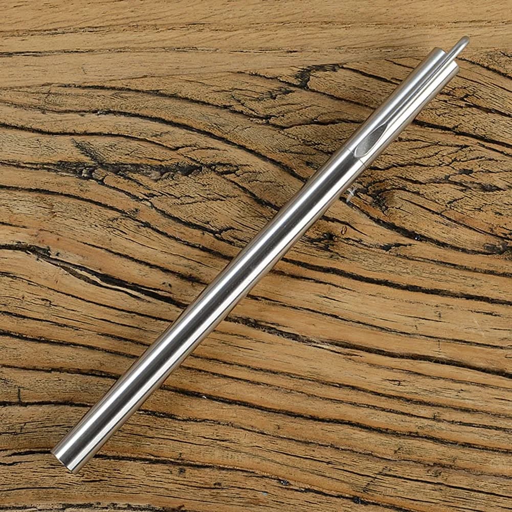 EKLOEN Ballpoint Stainless Steel Silver Pen, Fine Point, Black Ink | Elegant, Durable & Portable — With Clip