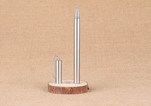 EKLOEN Ballpoint Stainless Steel Silver Pen, Fine Point, Black Ink | Elegant & Durable (70-120 chars) thumbnail 5
