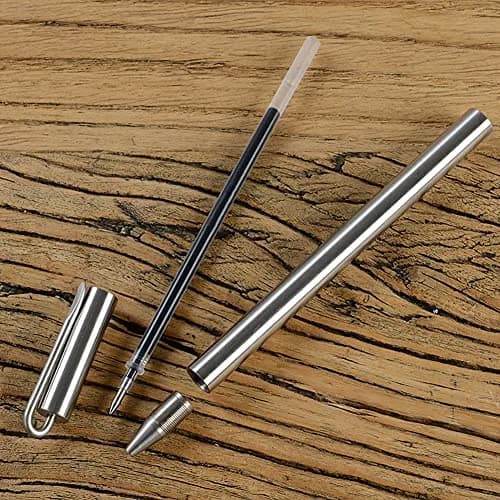EKLOEN Ballpoint Stainless Steel Silver Pen, Fine Point, Black Ink | Elegant & Durable (70-120 chars) thumbnail 3