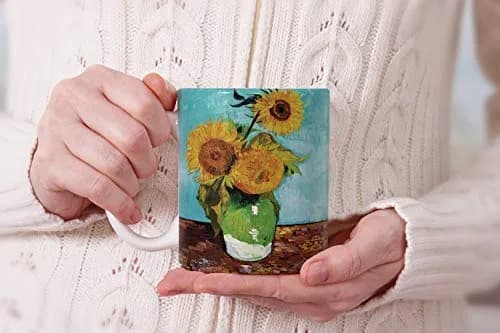 MUGBREW Classic Art Sunflowers Blue By Vincent Van Gogh Ceramic Coffee Mug Tea Cup 325ml (11 OZ) | Art Sunflowers Blue By Van Gogh thumbnail 7
