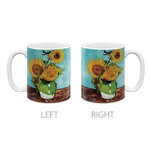MUGBREW Classic Art Sunflowers Blue By Vincent Van Gogh Ceramic Coffee Mug Tea Cup 325ml (11 OZ) | Art Sunflowers Blue By Van Gogh thumbnail 2