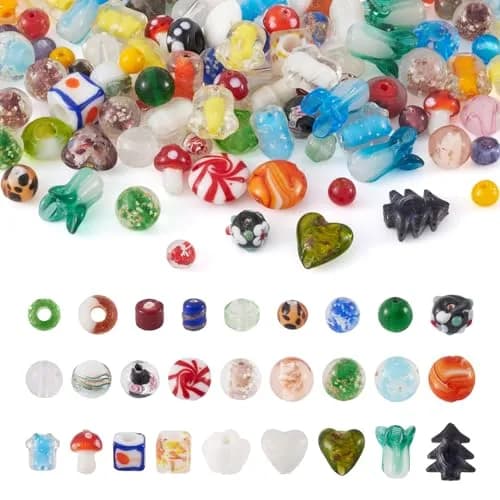 Craftdady 200 pcs Lampwork Glass Beads Mixed Shapes & Colors | Jewelry & DIY Crafts thumbnail 1