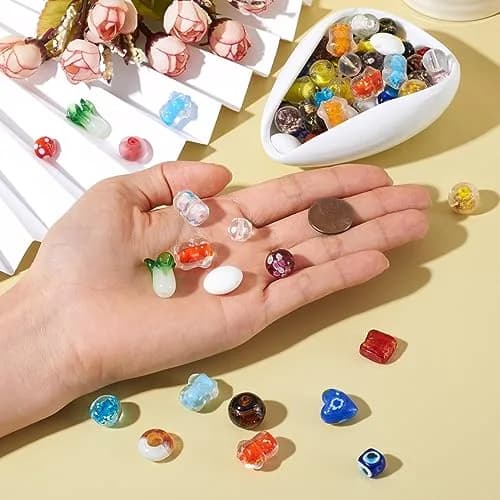 Craftdady 200 pcs Lampwork Glass Beads Mixed Shapes & Colors | Jewelry & DIY Crafts thumbnail 6