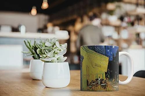 MUGBREW Cafe Terrace At Night Van Gogh Ceramic Coffee Mug 325ml (11 OZ) | Classic Art Design for Hot & Cold Drinks thumbnail 6