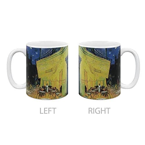 MUGBREW Cafe Terrace At Night Van Gogh Ceramic Coffee Mug 325ml (11 OZ) | Classic Art Design for Hot & Cold Drinks thumbnail 2