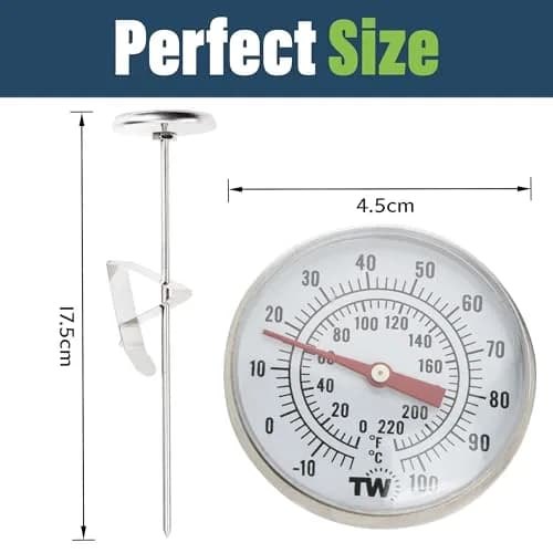 Thermometer World Milk Thermometer for Coffee, Cheese & Yogurt Making - 16.5cm (6.5 Inch) Probe, -10 to 110°C Range | Accurate Analog Dial for Baristas thumbnail 3