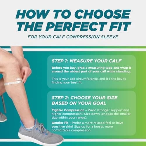 Run Forever Calf Compression Sleeve Large Orange | 20-30mmHg Graduated Support for Shin Splints & Cramps thumbnail 2