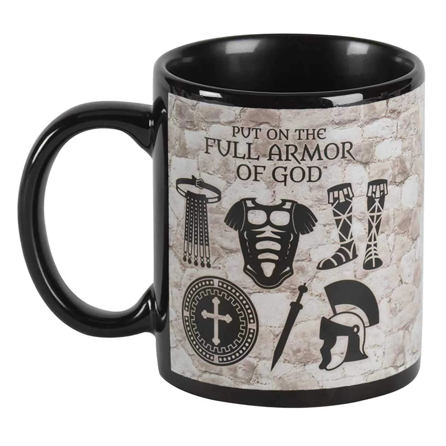 Dicksons Armor Of God Black 11 Ounce Ceramic Mug | Biblical Reminder & Durable Design — Black