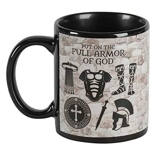 Dicksons Armor Of God Black 11 Ounce Ceramic Mug | Biblical Reminder & Durable Design thumbnail 1