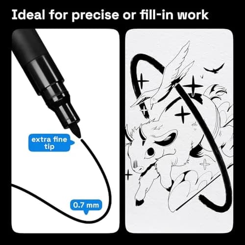 ARTISTRO Black Paint Pens Extra-Fine Tip Set of 5 | ASTM D-4236 Certified thumbnail 2