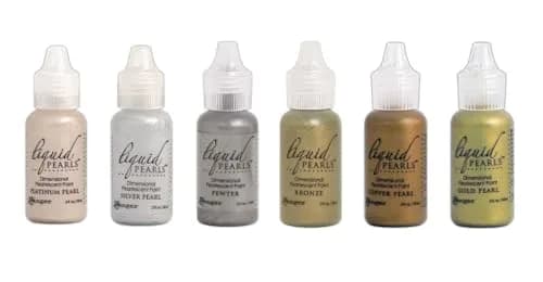 Ranger Liquid Pearls Dimensional Pearlescent Paint Set 18ml (0.5 Fl Oz) | Metallic Finish for Crafts thumbnail 1