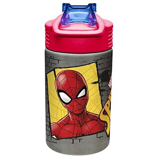 Zak Designs Spider-Man Stainless Steel Water Bottle 473ml (15.5 Fl Oz) | One-Hand Operation with Leak-Proof Spout thumbnail 7