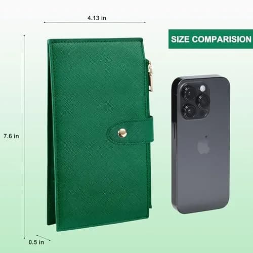 Travelambo RFID Wallet Women Large Size Bifold Multi Card Wallet Case with Zipper Pocket, Green 20.32cm (8 inches) | RFID Blocking for Secure Payments thumbnail 3