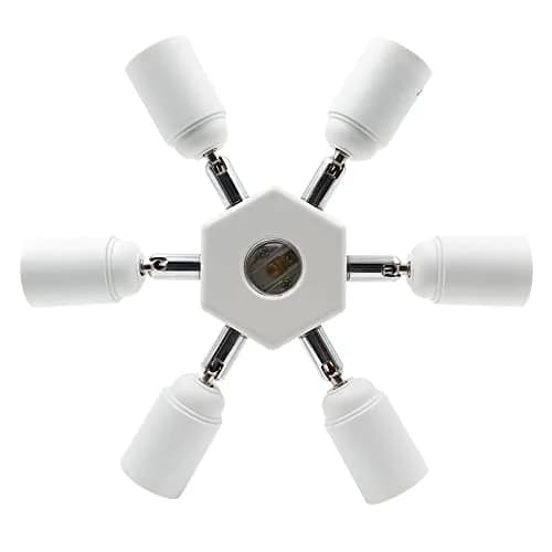DiCUNO 7 Way E26 Light Socket Splitter Adapter, 7 in 1 Horizontal Design with Adjustable Angles | 420W Max Total thumbnail 6