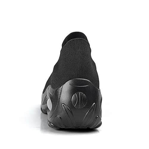 LEADER SHOW Women's Slip-On Walking Shoes 10 | Casual Non-Slip Loafers with Platform (All-Black) thumbnail 2