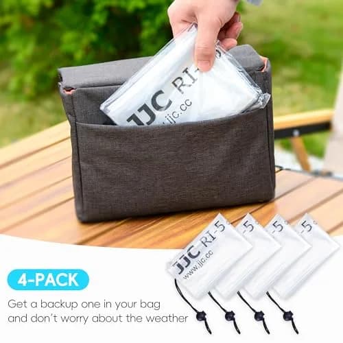 JJC Camera Rain Cover Sleeve for DSLR Lens up to 18" Waterproof 4-Pack | See-Through, Dust & Mud Protection thumbnail 6