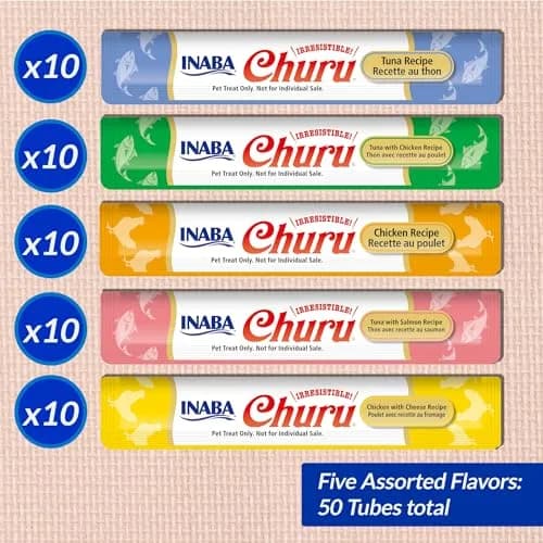 INABA Churu Cat Treats Tuna & Chicken Variety 50 Tubes (25 oz / 0.96 kg) | Hydrating Lickable Purée for Cats thumbnail 6