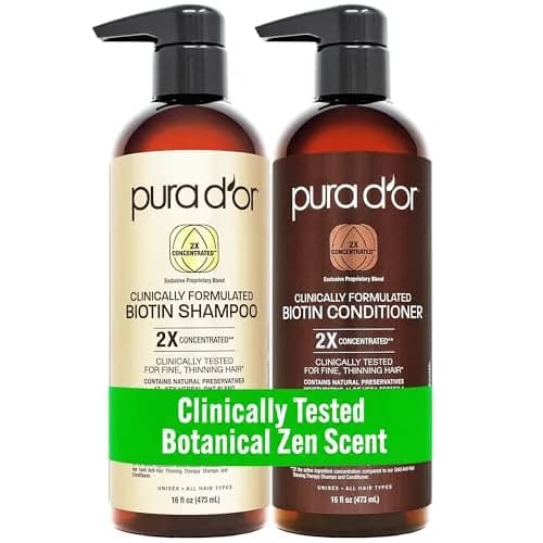 PURA D'OR Biotin Shampoo & Conditioner Set 946ml (32 Fl Oz) | Clinically Formulated for Thicker, Fuller Hair thumbnail 1
