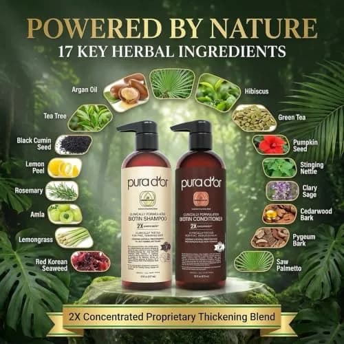 PURA D'OR Biotin Shampoo & Conditioner Set 946ml (32 Fl Oz) | Clinically Formulated for Thicker, Fuller Hair thumbnail 4
