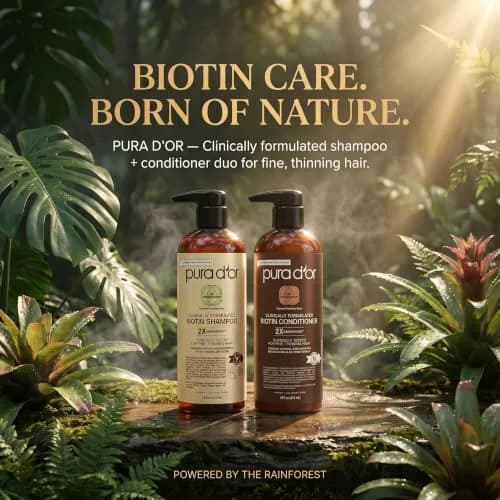 PURA D'OR Biotin Shampoo & Conditioner Set 946ml (32 Fl Oz) | Clinically Formulated for Thicker, Fuller Hair thumbnail 8