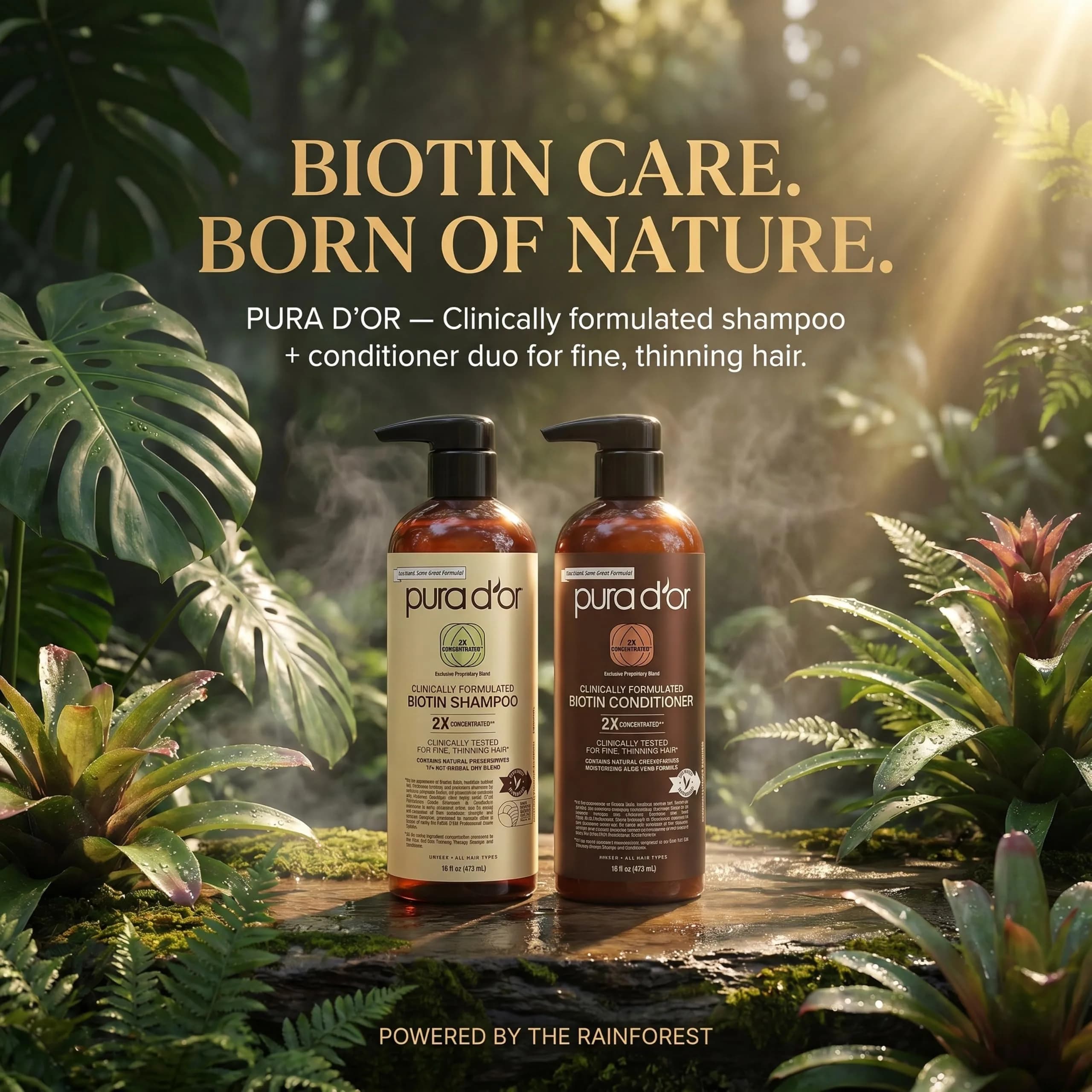 PURA D'OR Biotin Shampoo & Conditioner Set 946ml (32 Fl Oz) | Clinically Formulated for Thicker, Fuller Hair - view 8