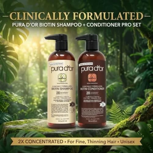 PURA D'OR Biotin Shampoo & Conditioner Set 946ml (32 Fl Oz) | Clinically Formulated for Thicker, Fuller Hair thumbnail 2
