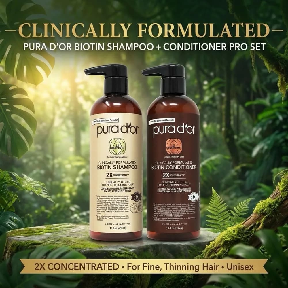 PURA D'OR Biotin Shampoo & Conditioner Set 946ml (32 Fl Oz) | Clinically Formulated for Thicker, Fuller Hair - view 2