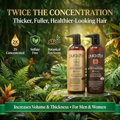 PURA D'OR Biotin Shampoo & Conditioner Set 946ml (32 Fl Oz) | Clinically Formulated for Thicker, Fuller Hair thumbnail 3
