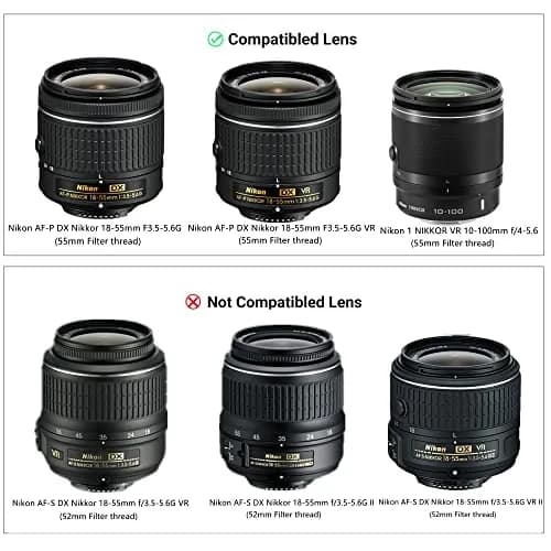 JJC LH-N106 Lens Hood for Nikon 18-55mm F3.5-5.6G VR | Reversible & Protective (70-120 chars) thumbnail 2