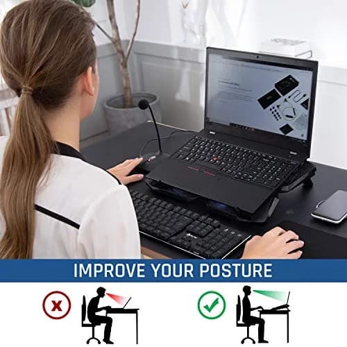 KLIM Wind Laptop Cooling Pad White 40.1cm x 27.2cm x 3.1cm (15.8" x 10.7" x 1.2") | Powerful Cooling for Laptops Up to 19" thumbnail 4