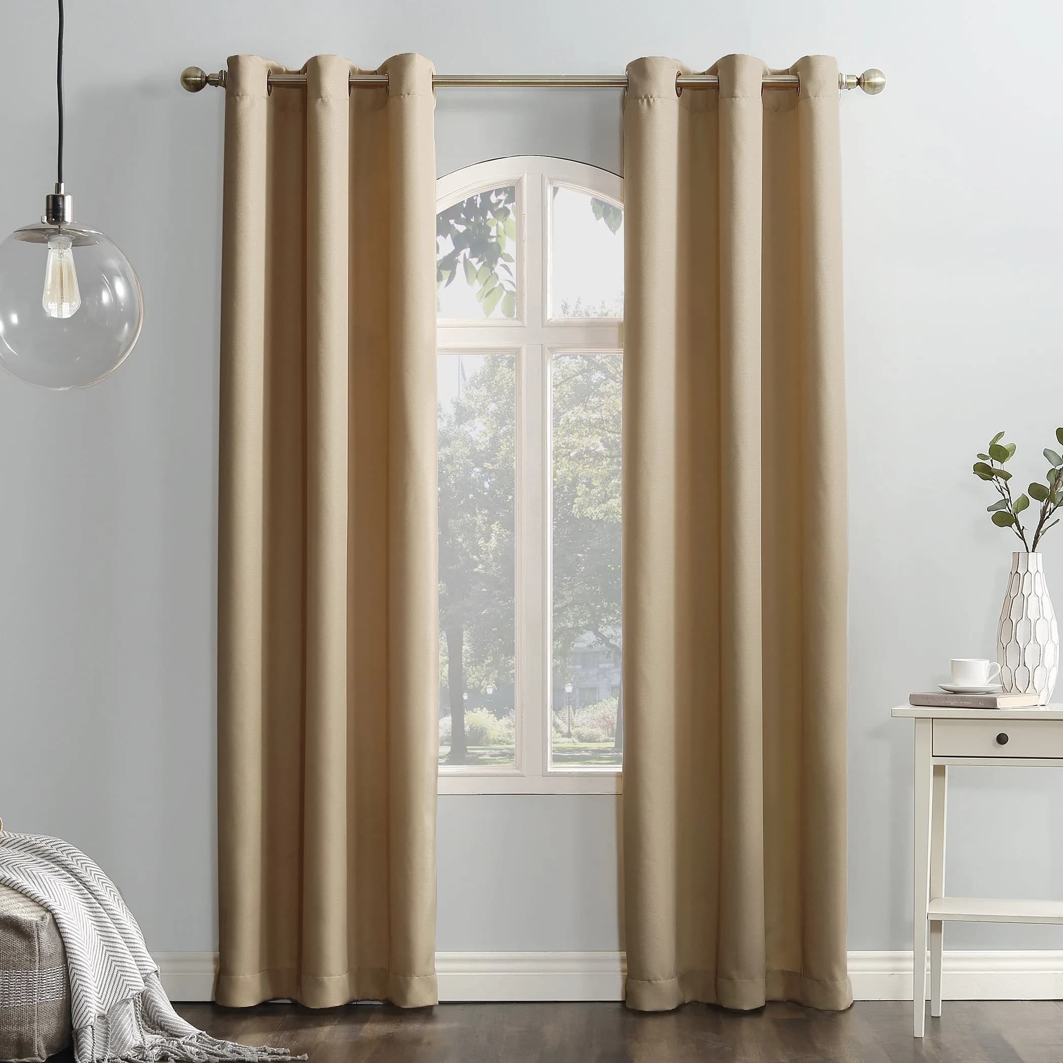 No. 918 Montego Casual Textured Semi-Sheer Grommet Curtain Panel | Contemporary Bedroom & Living Room Decor