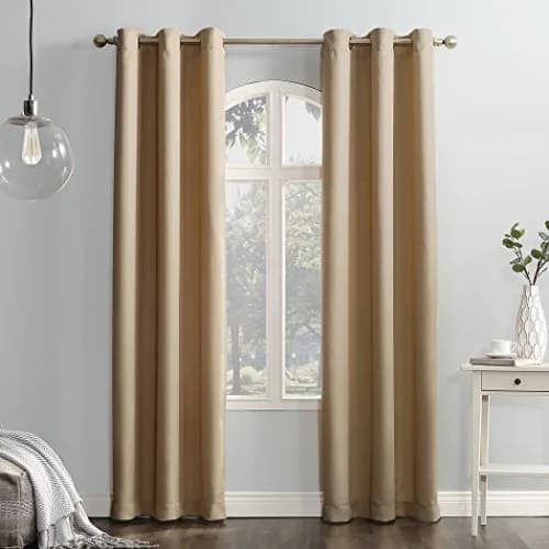 No. 918 Montego Casual Textured Semi-Sheer Grommet Curtain Panel | Contemporary Bedroom & Living Room Decor thumbnail 1