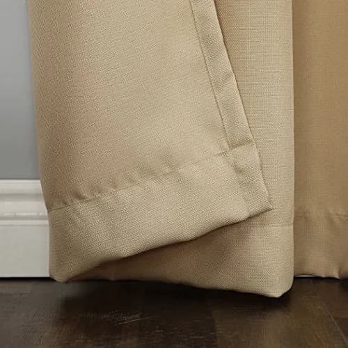 No. 918 Montego Casual Textured Semi-Sheer Grommet Curtain Panel | Contemporary Bedroom & Living Room Decor thumbnail 3