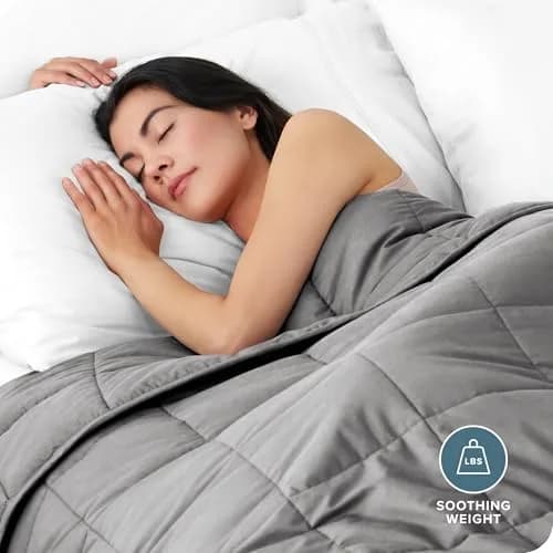 Bare Home Cotton Weighted Blanket 40" x 60" | 10 lbs for Sleep & Relaxation thumbnail 2